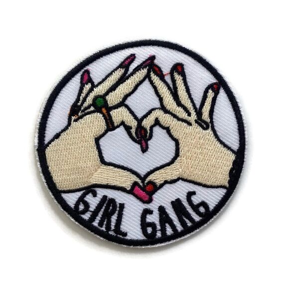 Girl Gang Love Heart Sign Embroidered Patch - Picture 1 of 3